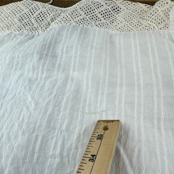 Lucky Brand White Crochet Top Long Sleeve Blouse‎ Women's Size L - Picture 8 of 8